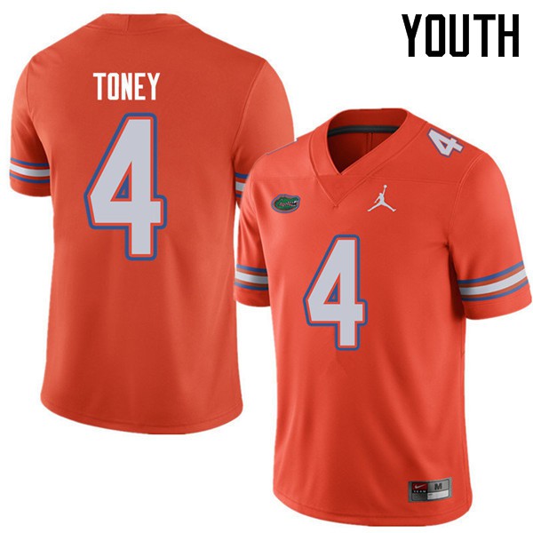 Jordan Brand Youth #4 Kadarius Toney Florida Gators College Football Jerseys Orange